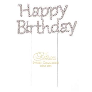 topper happy birthday strass