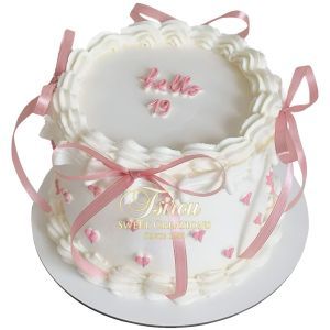 ribbon little hearts cake 2 3d